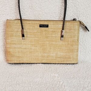 kate spade straw and leather bag